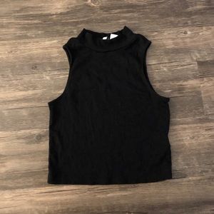 ⚡️ 3/25$ ⚡️ Divided Black Ribbed Mock Neck Crop Top Sz S